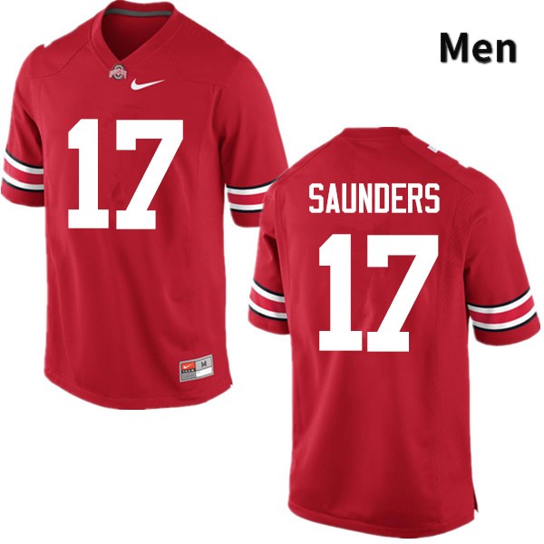 Ohio State Buckeyes C.J. Saunders Men's #17 Red Game Stitched College Football Jersey